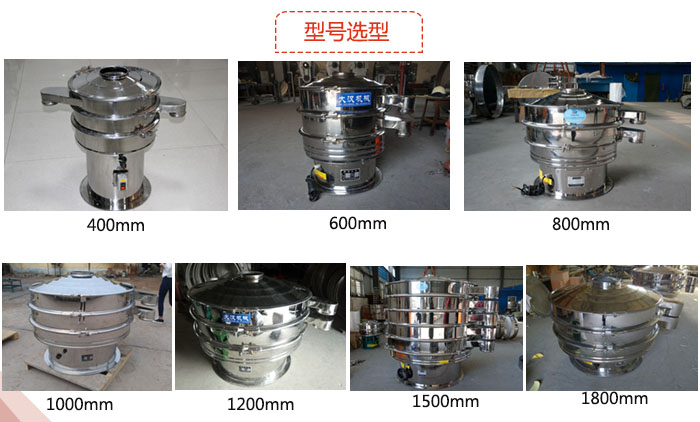 食品振動(dòng)篩型號分類(lèi)展示圖